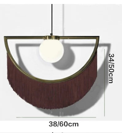 DecorBites™ Coloured Tassel Glass Ball Pendant Light for Boho Minimalist Style Bedroom & Restaurant