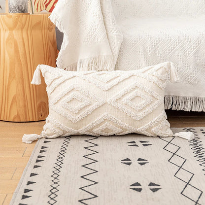 DecorBites™ Ivory Cotton Loop Tufted Cushion Cover for Home Decoration