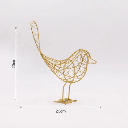 DecorBites™ Iron Bird Figurines: Nordic Abstract Statue for Home Decor, Living Room, Desk