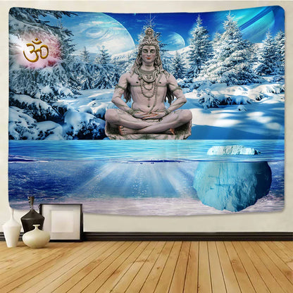 DecorBites™ Buddhism Wall Hanging Tapestry Blanket Rug for Beach, Picnic, Camping