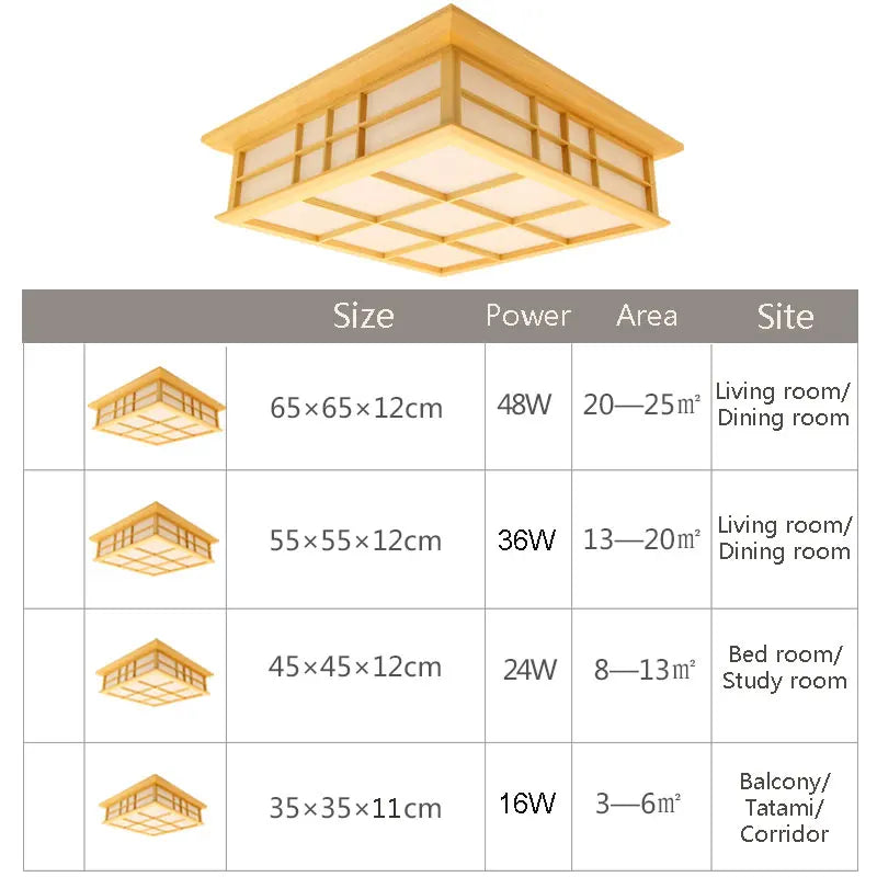 Wood Tatami Ceiling Light