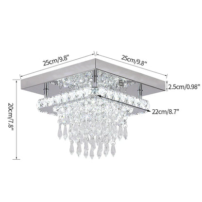 DecorBites™ Crystal LED Ceiling Light Plafon Chandelier Stainless Steel Luminaria