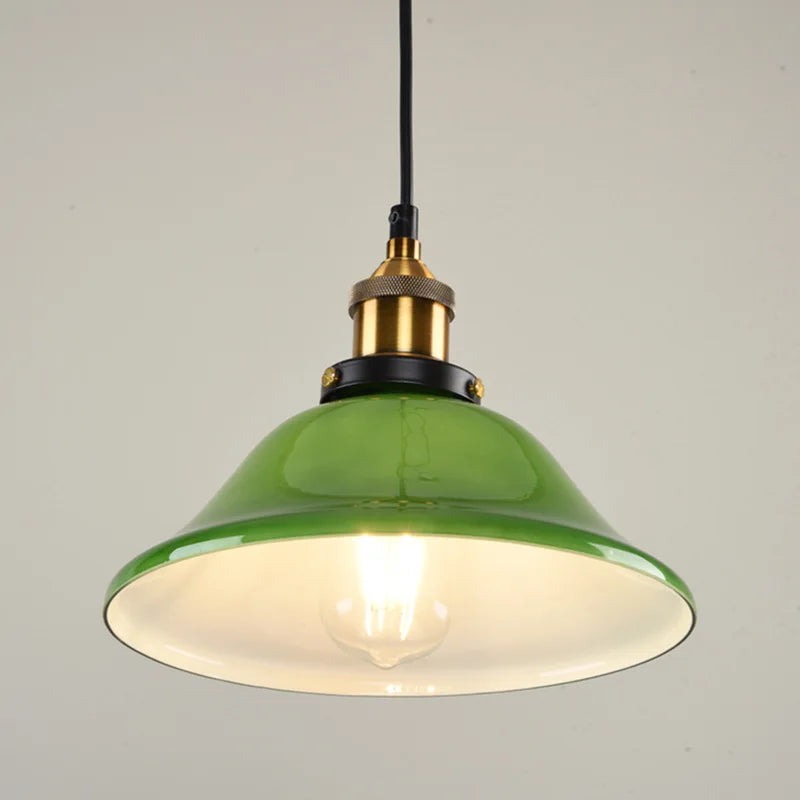 Green Glass Industrial Lamp