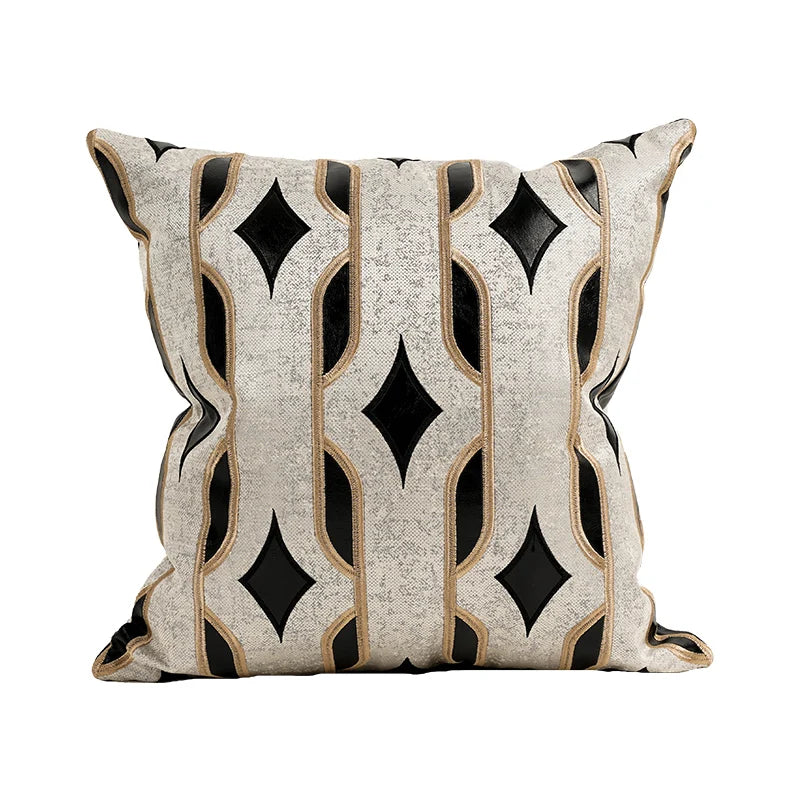 Leather Embroidery Cushion Cover