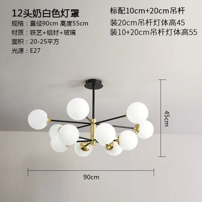 DecorBites™ Glass Ball LED Chandelier - Modern Indoor Lighting Fixtures for Living Room & Bedroom