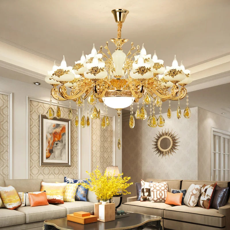 Gold Crystal Hall Chandelier