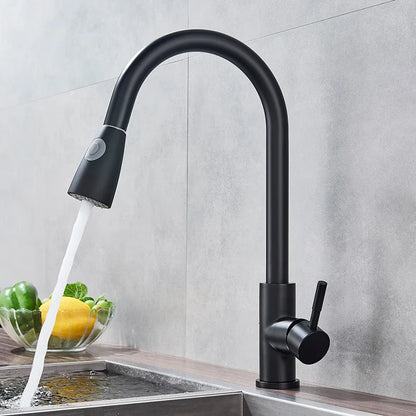 DecorBites™ Gold Brass Kitchen Faucet Rotatable Mixer Tap Single Handle Hot&Cold Water