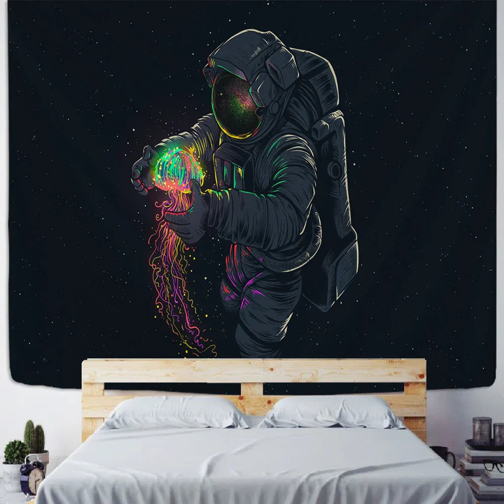 Astronaut Boho Tapestry Wall Hanging