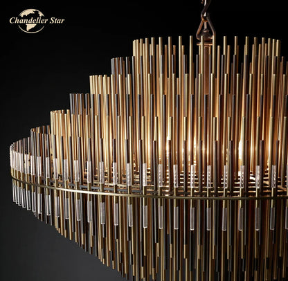 DecorBites™ Emile Round LED Chandelier for Dining & Living Room Lighting