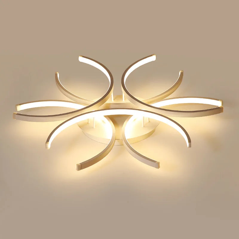 White Modern LED Chandelier For Bedroom Or Dining
