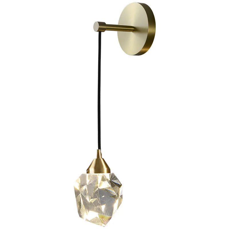 DecorBites™ Crystal Wall Sconce: Elegant LED Lighting for Living Room, Bedroom, or Corridor