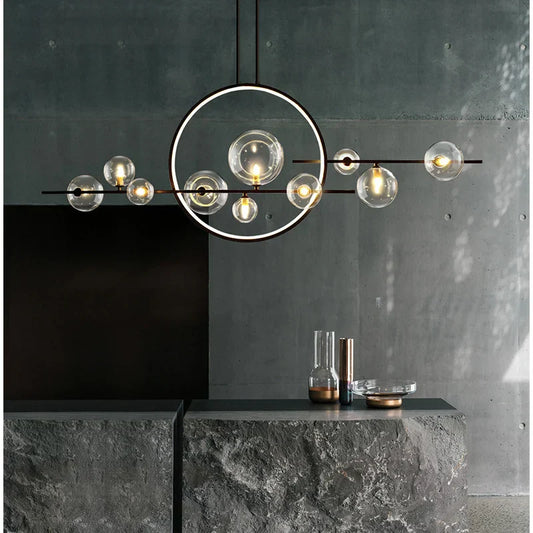 DecorBites™ Glass Ball LED Chandelier for Home Decor and Interior Lighting