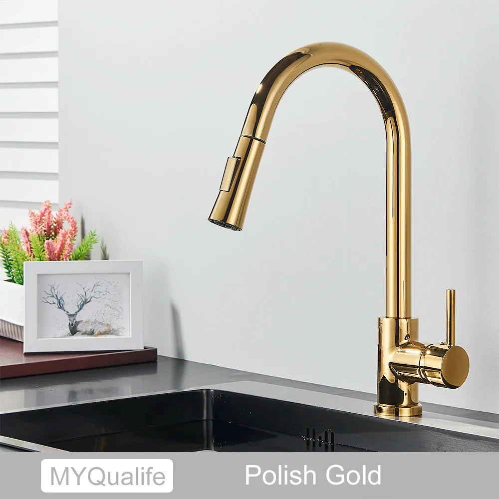 Gold Touch Sensor Kitchen Faucet