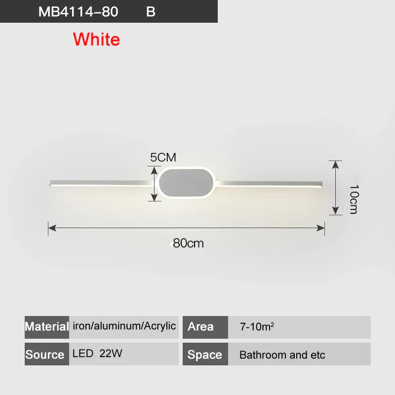 DecorBites™ LED Wall Lamps - White/Black Iron & Aluminum Base, Acrylic Shade, Mirror Lights