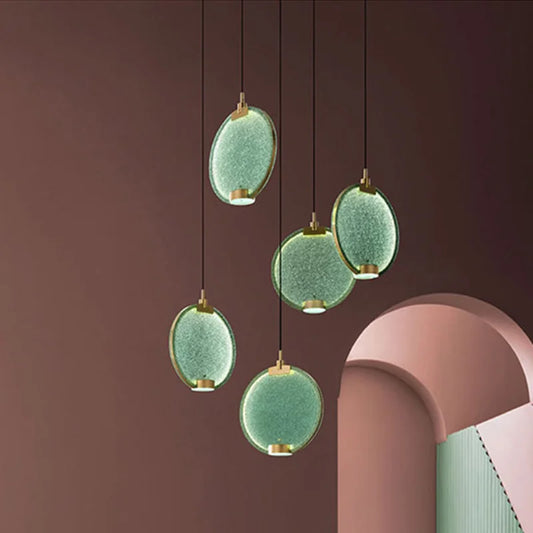 DecorBites™ Brass Pendant Light: Minimalist Glass Round Loft Lamp for Cafe & Bar