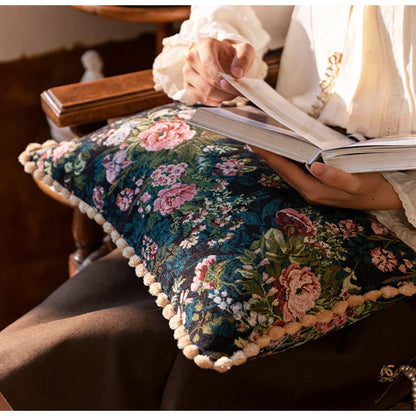DecorBites™ Jacquard Farmhouse Decor Pillow Case 45x45cm European Retro Style Floral Evening