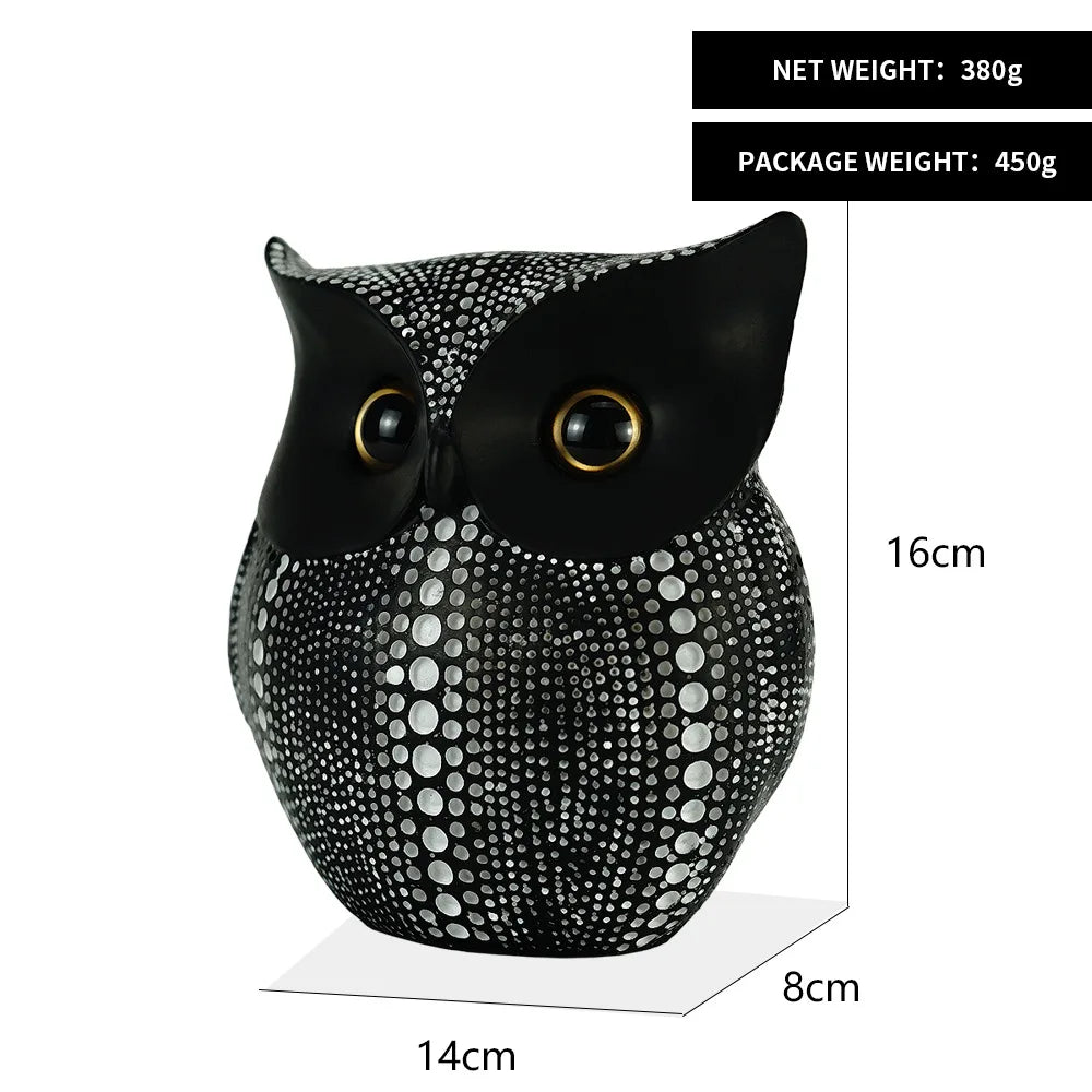 DecorBites™ Golden Owl Figurines: Resin Animal Statues for Home Decor & Gifts