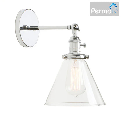 DecorBites™ Funnel Glass Wall Lamp E27 Sconce Modern Bedroom Light Fixtures