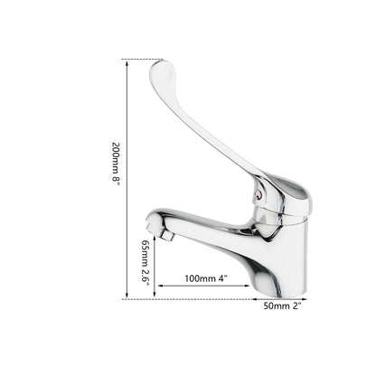 DecorBites™ Brass Long Handle Basin Faucet Mixer Tap Deck Mount Chrome Polished
