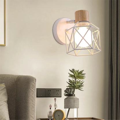 DecorBites™ LED Wood Wall Sconce Modern E27 Base Fixture for Aisle Lighting