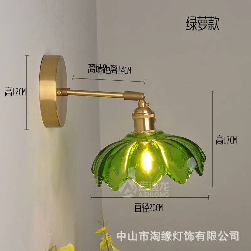 Copper Glass LED Sconce Japanese Style Stairway