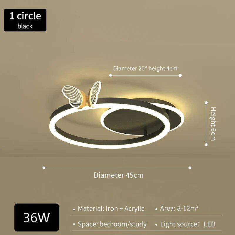DecorBites™ Luxe Butterfly LED Ceiling Lamp: Modern, Bright & Elegant Atmosphere