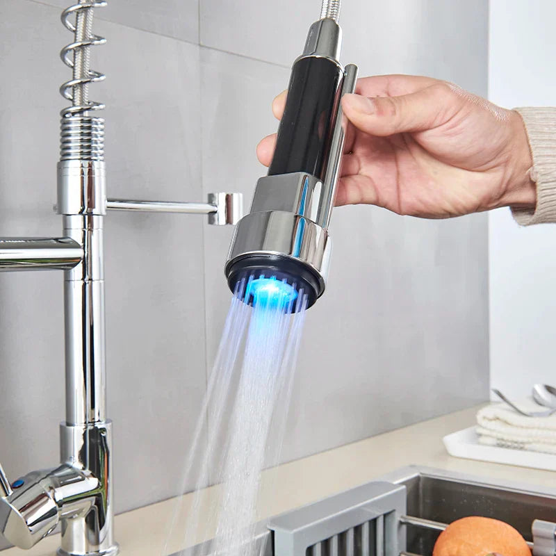 Brushed Nickel Kitchen Faucet Pull-Down Swivel