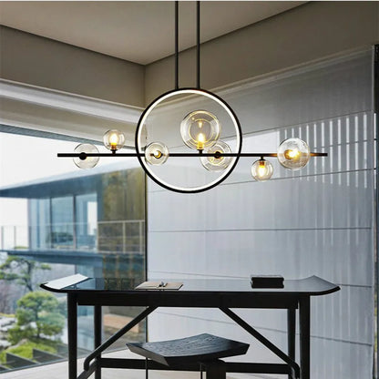DecorBites™ Glass Ball LED Chandelier for Home Decor and Interior Lighting