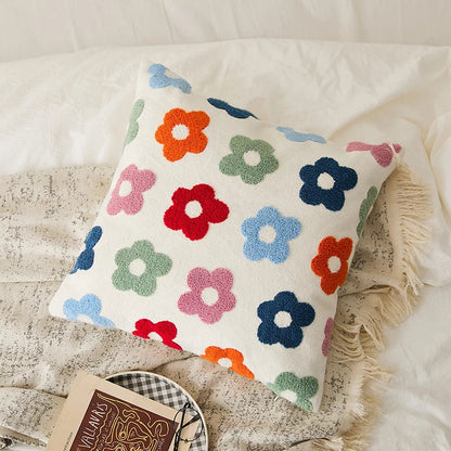 DecorBites™ Embroidered Daisy Dandelion Cushion Cover 45x45cm for Sofa Bed Chair Living Room