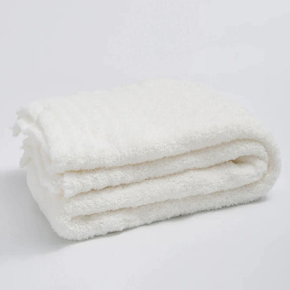 DecorBites™ Fuzzy Downy Knitted Throw Blanket - Soft & Cozy Microfiber Quilt for Sofa, Bed, and Air Conditioning Room