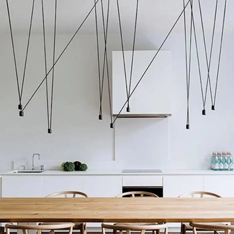 DecorBites™ Geometric Black Linear Pendant Lamp for Bedroom, Living Room, Bar, Hotel