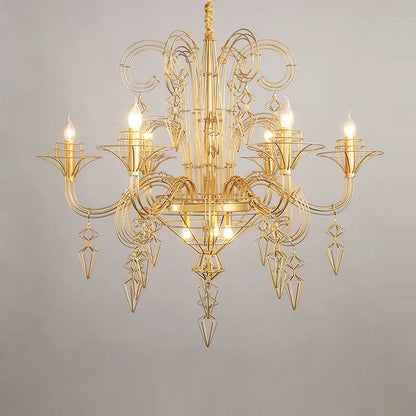 DecorBites™ Baroque Designer Hanging Chandelier - LED Lighting for Foyer
