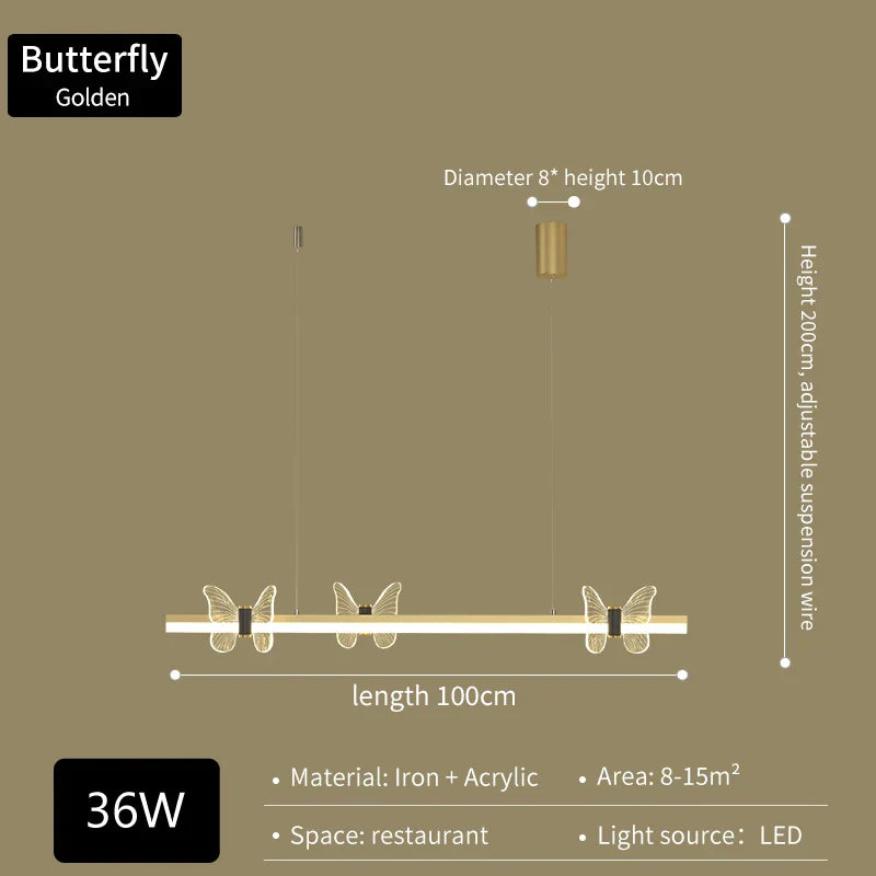 DecorBites™ Elegant Butterfly Flower Chandelier for Dining Room and Kitchen