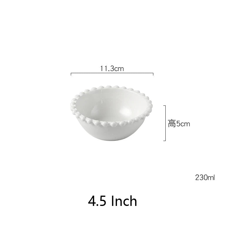 DecorBites™ Heart Shaped Pearl Dinner Plate Set - Elegant Porcelain Tableware for Salad, Soup, Steak