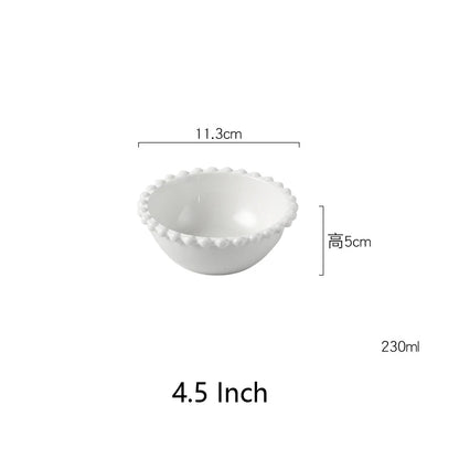 DecorBites™ Heart Shaped Pearl Dinner Plate Set - Elegant Porcelain Tableware for Salad, Soup, Steak