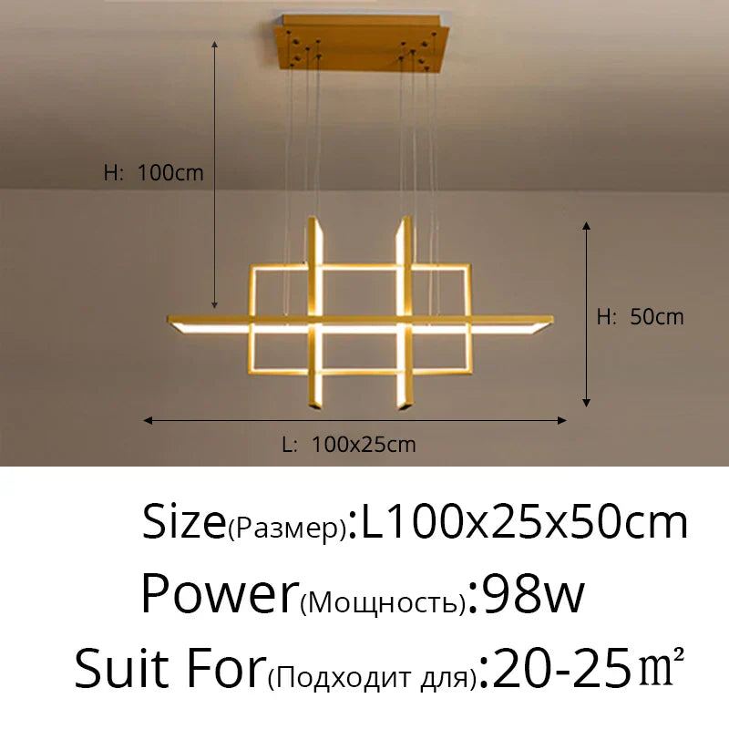 DecorBites™ Geometric Aluminum Pendant Light for Living Bedroom Restaurant Kitchen - Modern Art Luminaire