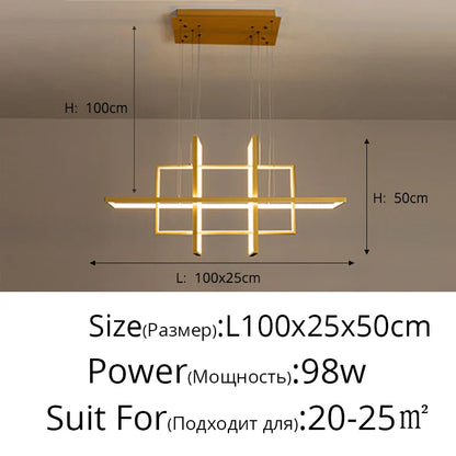DecorBites™ Geometric Aluminum Pendant Light for Living Bedroom Restaurant Kitchen - Modern Art Luminaire