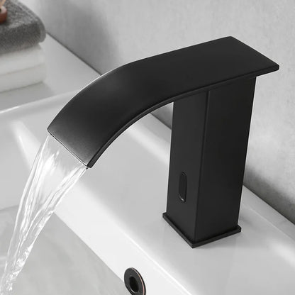 DecorBites™ Gold Sensor Waterfall Basin Faucet Automatic Touchless Hot Cold Mixer Bathroom