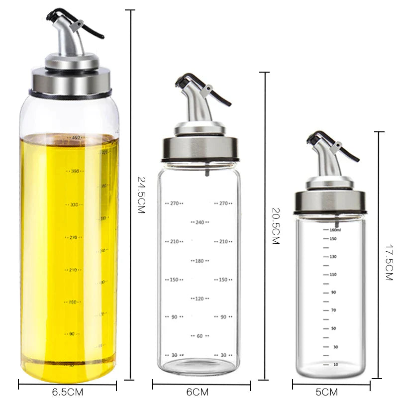 DecorBites™ Glass Seasoning Dispenser Bottle for Oil and Vinegar Storage - Kitchen Accessories