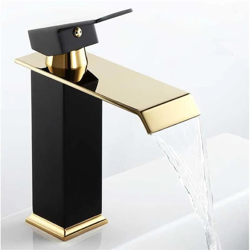 Gold Black Waterfall Faucet