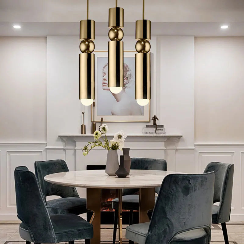 Gold Cylinder LED Pendant