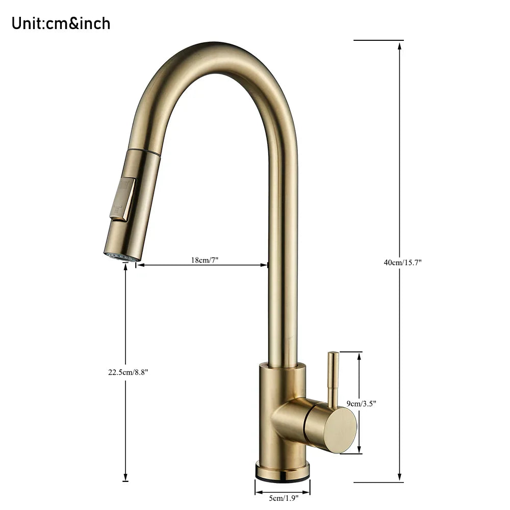 Gold Touch Sensor Kitchen Faucet