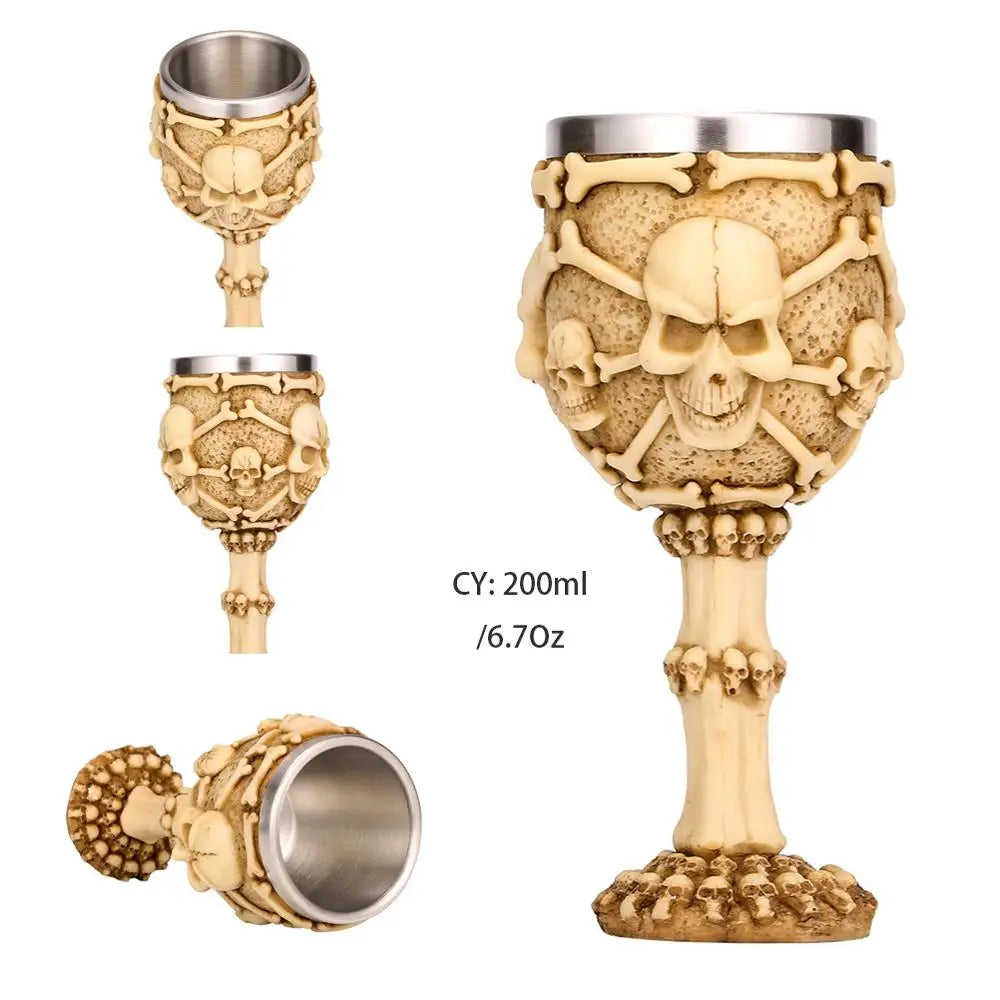Resin Skull Wine Glass