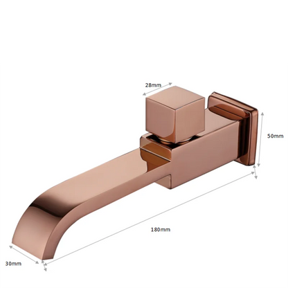 DecorBites™ Brushed Gold In-Wall Basin Faucet Set with Cold Water Only Tap