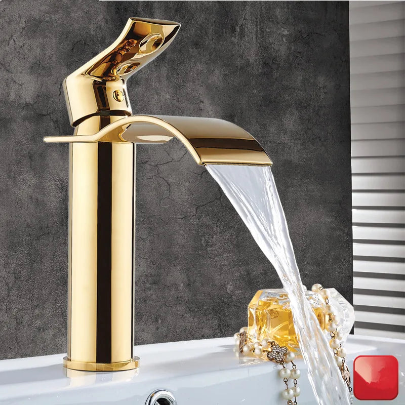 Gold White Waterfall Faucet