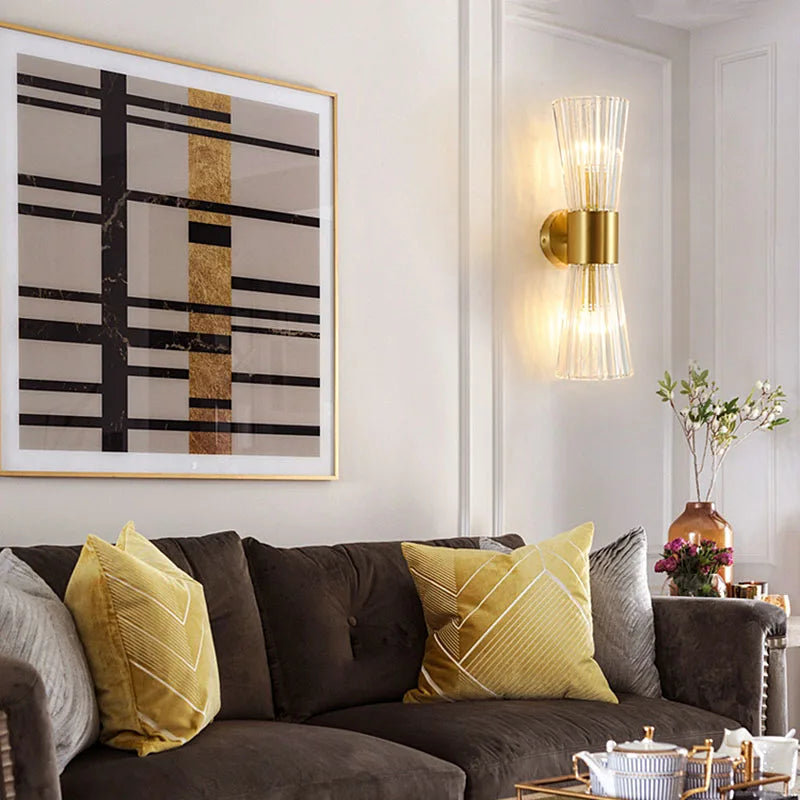 DecorBites™ Crystal Wall Sconce: Modern Home Indoor Lighting for Living Room, Staircase & Hallway