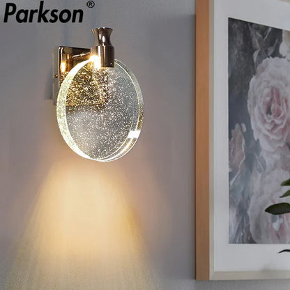 DecorBites™ Crystal Wall Lamp: Modern Bedside Sconce for Bedroom, Living, Dining, Makeup