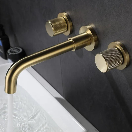 Bathroom Faucet Brushed Gold Wall Mount