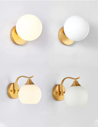 DecorBites™ Iron Wall Lamp with Glass Ball, Elegant Sconce Light for Home Stairs and Reading