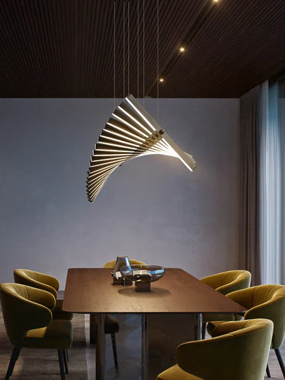 DecorBites™ Linear Fishbone Chandelier: Nordic Minimalist Dining Room Office Living Room Lighting